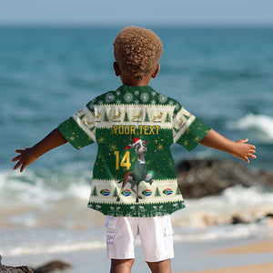 Custom South Africa Rugby Christmas Kid Hawaiian Shirt Geseende Kersfees Springboks African Pattern