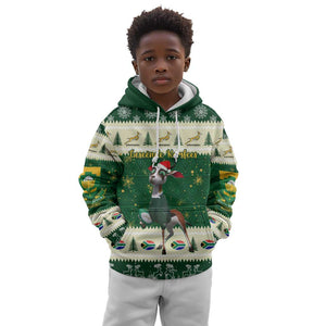 Custom South Africa Rugby Christmas Kid Hoodie Geseende Kersfees Springboks African Pattern