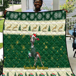 Custom South Africa Rugby Christmas Quilt Geseende Kersfees Springboks African Pattern