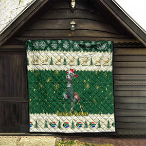 Custom South Africa Rugby Christmas Quilt Geseende Kersfees Springboks African Pattern