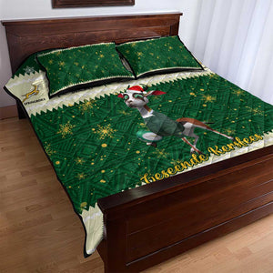 Custom South Africa Rugby Christmas Quilt Bed Set Geseende Kersfees Springboks African Pattern