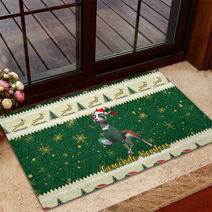 Custom South Africa Rugby Christmas Rubber Doormat Geseende Kersfees Springboks African Pattern