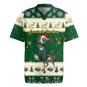 Custom South Africa Rugby Christmas Rugby Jersey Geseende Kersfees Springboks African Pattern