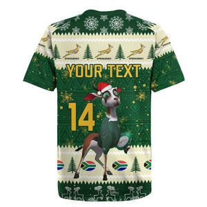 Custom South Africa Rugby Christmas Rugby Jersey Geseende Kersfees Springboks African Pattern