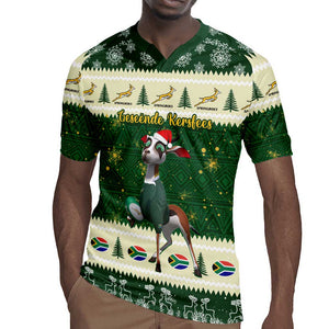 Custom South Africa Rugby Christmas Rugby Jersey Geseende Kersfees Springboks African Pattern