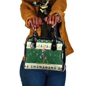 Custom South Africa Rugby Christmas Shoulder Handbag Geseende Kersfees Springboks African Pattern