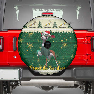 Custom South Africa Rugby Christmas Spare Tire Cover Geseende Kersfees Springboks African Pattern