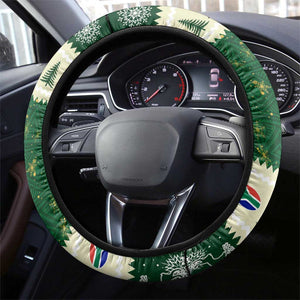 South Africa Rugby Christmas Steering Wheel Cover Geseende Kersfees Springboks African Pattern