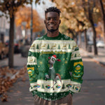 Custom South Africa Rugby Christmas Sweatshirt Geseende Kersfees Springboks African Pattern