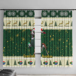 Custom South Africa Rugby Christmas Window Curtain Geseende Kersfees Springboks African Pattern