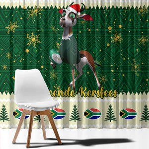 Custom South Africa Rugby Christmas Window Curtain Geseende Kersfees Springboks African Pattern