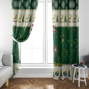 Custom South Africa Rugby Christmas Window Curtain Geseende Kersfees Springboks African Pattern