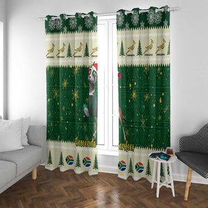 Custom South Africa Rugby Christmas Window Curtain Geseende Kersfees Springboks African Pattern