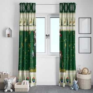 Custom South Africa Rugby Christmas Window Curtain Geseende Kersfees Springboks African Pattern