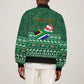 Personalised South Africa Christmas Bomber Jacket Cool Santa Claus With South African Map