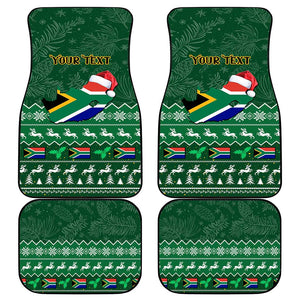 Personalised South Africa Christmas Car Mats Cool Santa Claus With South African Map