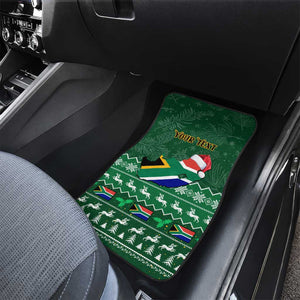 Personalised South Africa Christmas Car Mats Cool Santa Claus With South African Map