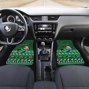 Personalised South Africa Christmas Car Mats Cool Santa Claus With South African Map