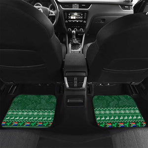 Personalised South Africa Christmas Car Mats Cool Santa Claus With South African Map