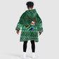 Personalised South Africa Christmas KId Wearable Blanket Hoodie Cool Santa Claus With South African Map