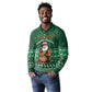Personalised South Africa Christmas Long Sleeve Polo Shirt Cool Santa Claus With South African Map