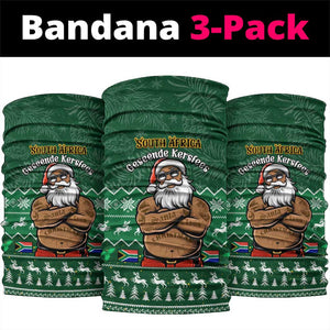 South Africa Christmas Neck Gaiter Cool Santa Claus South African Map LT14