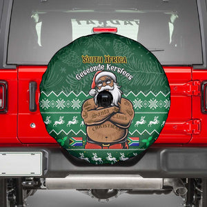 Personalised South Africa Christmas Spare Tire Cover Cool Santa Claus With South African Map