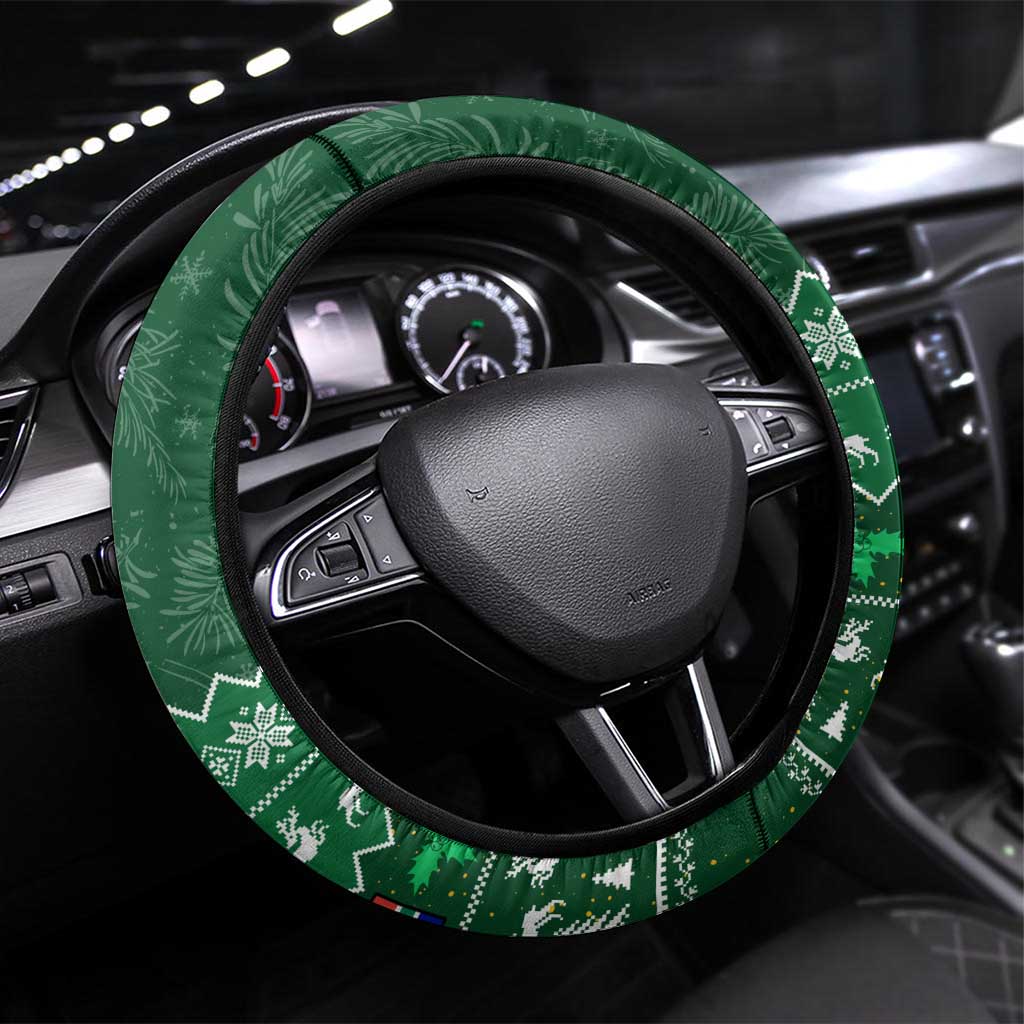 South Africa Christmas Steering Wheel Cover Cool Santa Claus With South African Map