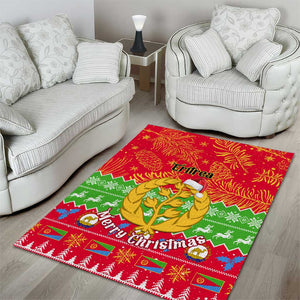 Personalised Eritrea Christmas Area Rug Eritrean Olive Santa Claus Merry Xmas