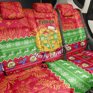 Personalised Eritrea Christmas Back Car Seat Cover Eritrean Olive Santa Claus Merry Xmas