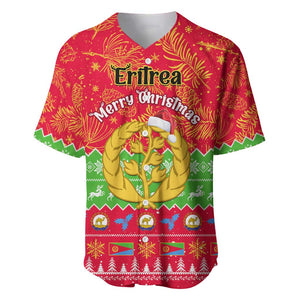 Personalised Eritrea Christmas Baseball Jersey Eritrean Olive Santa Claus Merry Xmas