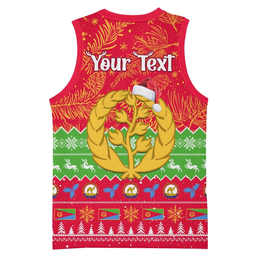 Personalised Eritrea Christmas Basketball Jersey Eritrean Olive Santa Claus Merry Xmas LT14