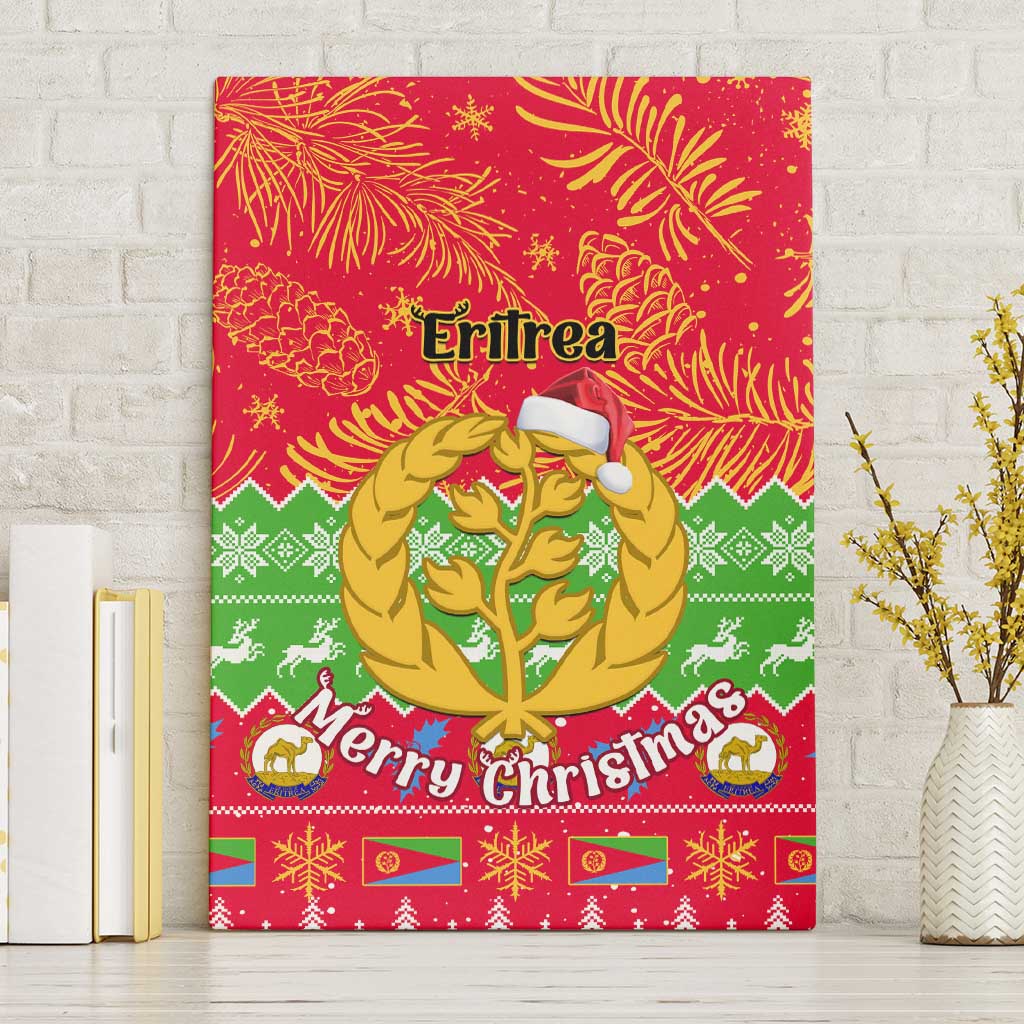 Personalised Eritrea Christmas Canvas Wall Art Eritrean Olive Santa Claus Merry Xmas