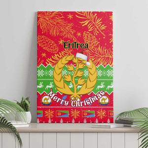 Personalised Eritrea Christmas Canvas Wall Art Eritrean Olive Santa Claus Merry Xmas