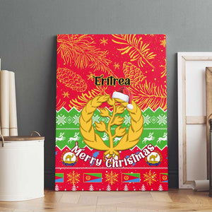 Personalised Eritrea Christmas Canvas Wall Art Eritrean Olive Santa Claus Merry Xmas