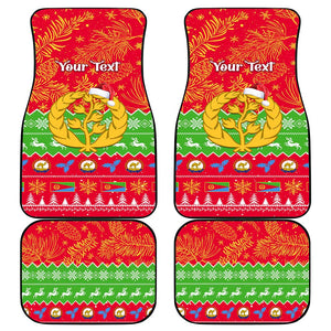 Personalised Eritrea Christmas Car Mats Eritrean Olive Santa Claus Merry Xmas