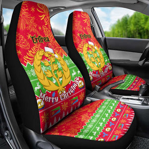 Personalised Eritrea Christmas Car Seat Cover Eritrean Olive Santa Claus Merry Xmas