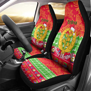 Personalised Eritrea Christmas Car Seat Cover Eritrean Olive Santa Claus Merry Xmas