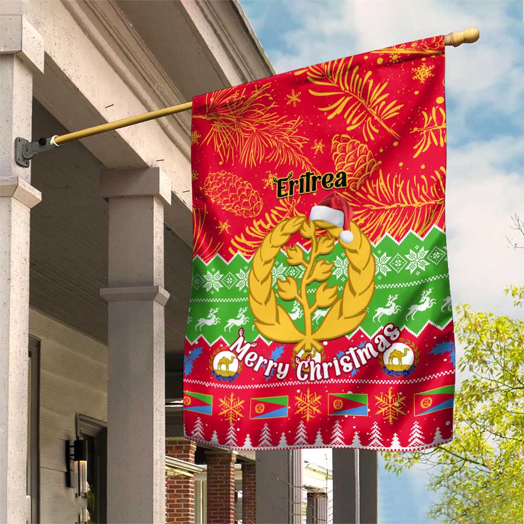 Personalised Eritrea Christmas Garden Flag Eritrean Olive Santa Claus Merry Xmas