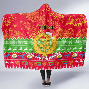 Personalised Eritrea Christmas Hooded Blanket Eritrean Olive Santa Claus Merry Xmas