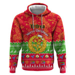 Personalised Eritrea Christmas Hoodie Eritrean Olive Santa Claus Merry Xmas