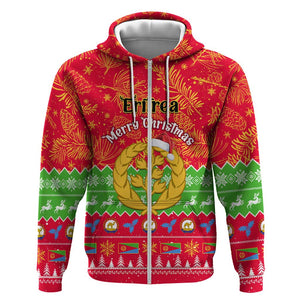 Personalised Eritrea Christmas Hoodie Eritrean Olive Santa Claus Merry Xmas