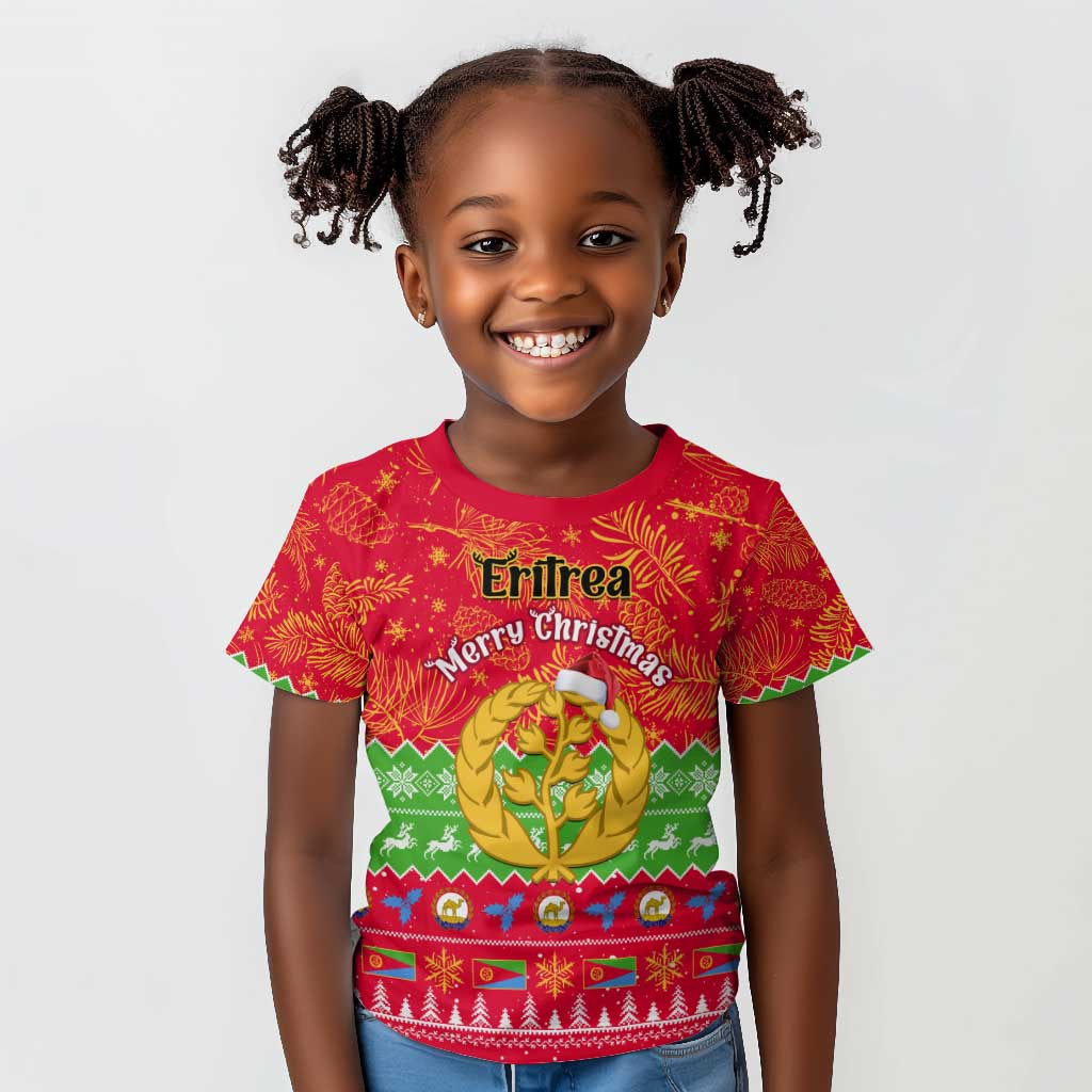 Personalised Eritrea Christmas Kid T shirt Eritrean Olive Santa Claus Merry Xmas