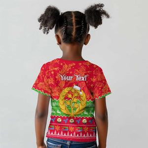 Personalised Eritrea Christmas Kid T shirt Eritrean Olive Santa Claus Merry Xmas