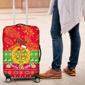 Personalised Eritrea Christmas Luggage Cover Eritrean Olive Santa Claus Merry Xmas