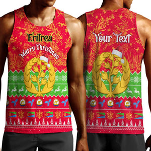 Personalised Eritrea Christmas Men Tank Top Eritrean Olive Santa Claus Merry Xmas