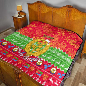 Personalised Eritrea Christmas Quilt Eritrean Olive Santa Claus Merry Xmas