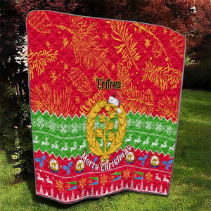 Personalised Eritrea Christmas Quilt Eritrean Olive Santa Claus Merry Xmas