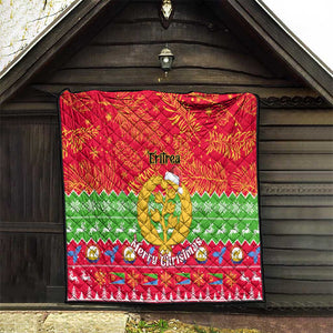 Personalised Eritrea Christmas Quilt Eritrean Olive Santa Claus Merry Xmas