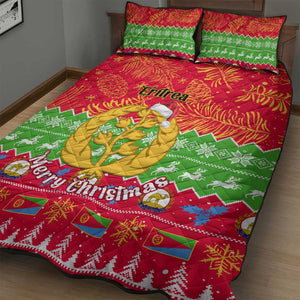 Personalised Eritrea Christmas Quilt Bed Set Eritrean Olive Santa Claus Merry Xmas